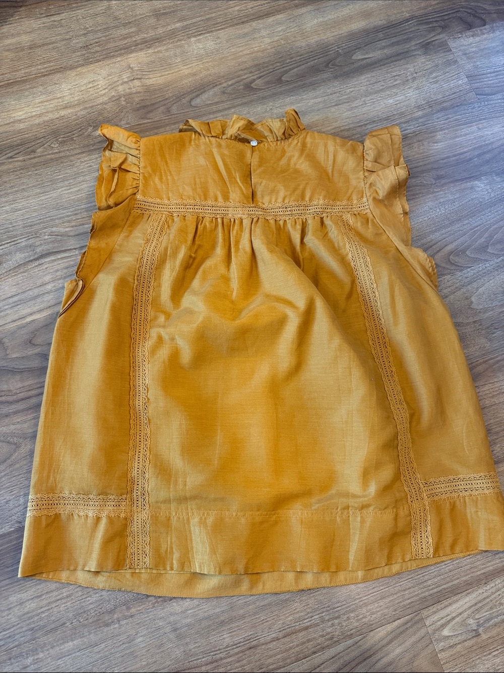 J.Crew' Mustard Ruffle-Trim Shirt - Picture 3 of 4